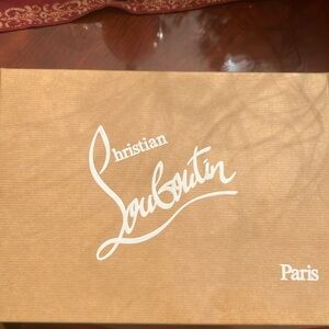 CHRISTIAN LOUBOUTIN Almond Lady Gena Patent Block Heel Red Sole Pump 85mm